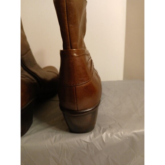 Clarks Roseabelle Bendable Brown Leather Zip Block Heel Ankle Boots Womens 9.5M - Picture 10 of 16